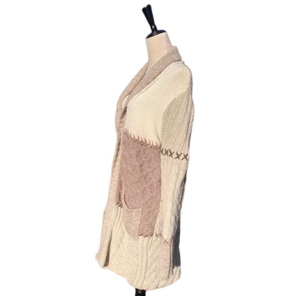 Chico's Patchwork Chunky Long Sweater With Belt - image 2